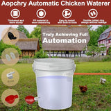 Aopchry Automatic Chicken Waterer Set - 4 Chicken Water Cups, Float Valve, Drill Bit, 4 Hose Clamps, Teflon Tape - Easy Installation, Fits Chickens, Ducks, Quails, Various Poultry