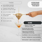 A Bar Above Gold Fine Mesh Cocktail Strainer, 304 Stainless Steel Conical Sieve, Elegant Bartender Tool with Ergonomic Handle for Tea, Coffee, Mixology, Culinary Use, and Double-Straining