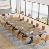 Conference Table, Modern Meeting Table for 8-10 People, Rectangle Seminar Boardroom Table for Office
