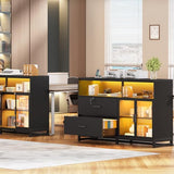SEDETA 59" File Cabinet, 2 Drawers Filing Cabinets for Home Office fit Legal/Letter/A4 File