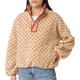 Talakeno Womens Fleece Sweatshirt Half Zip Sherpa Pullover Jackets Warm Long Sleeve Vintage Hiking Coat with Pockets(Red,XL)