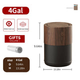 LEASYLIFE 15L/4GAL Small Bathroom Trash Can with Swing Lid,Walnut