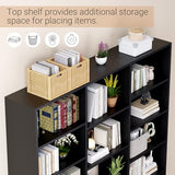 ELYKEN Triple Wide Bookshelf, 6 Tier Bookshelf Large Bookcase with 17 Open Display Shelves, 74'' Tall, Library
