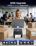 Phomemo Shipping Label Printer with Touchable Screen, 4x6 Bluetooth Thermal Label Printer with Built-in Label Holder, D420D Thermal Printers