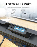 Laptop Cooling Pad 5 Fans Up to 17.3 Inch Heavy Notebook Cooler, Blue LED Lights, 2 USB Ports