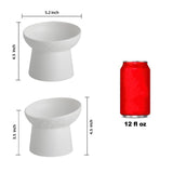 KITCHENLESTAR Elevated Cat Bowls, 15° Tilted Ceramic Raised Cat Food and Water Bowl Set, Whisker-Friendly Porcelain Pet Feeder Dishes for Indoor Cats and Small Dogs,White,5.2 Inch,4 Pack