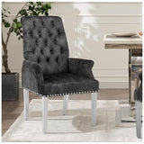 AODCHR Upholstered Velvet Accent Dining Chair, Elegant Tufted Dining Room