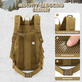 AUMENTAR 35L Military Tactical Backpack for Men,Water Resistant Assault Pack for Women,Khaki Molle Daypack 3 Day Bug Out Bag Rucksack for Trekking, Camping,Survival,EDC