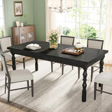 62” Farmhouse Large Rectangle Kitchen Table, Modern Dinner Table Kitchen & Dining Room Furniture with Carved Turned Legs