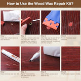 Laminate Wood Floor Repair Kit, Wax Melting Tool with Display, Hard Wax Filler, Marker Pen, for Floor, Furniture, Countertop & Tile Repair, Blue