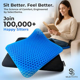 SelectSoma Double-Thick Gel Seat Cushion for Long Sitting Pressure Relief - Egg Seat Pad