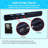 Portable Document Scanner, 900DPI Resolution for A4/Receipts, JPG/PDF Format