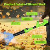 Leaf Blower Cordless, 40V Electric Leaf Blower Cordless with 2 Batteries, Adjustable 300° Multi-Angle Rotation Nozzle 3 Speed Modes 500CFM/180MPH for Lawn Care, Patio, Dust, Leaves, Yard, Car, Gutter