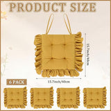 Wenqik 6 Pack Turmeric Ruffled Chair Cushions with Ties