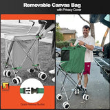 Grocery Cart with Removable Canvas with Cover, Lightweight Utility Cart for Groceries and Laundry