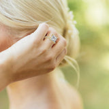 Oseew 10k gold Radiant Cut Engagement Rings 2ct Moissanite Engagement Rings for Women With Engraving Text(White gold)