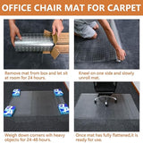 Office Chair Mat for Carpet, 46" x 72" Transparent Desk Chair Mat for Low Pile Carpeted Floor