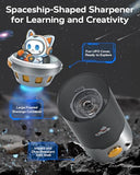Electric Pencil Sharpener for Kids, Hands-Free, Rechargeable, Auto in & Out Spaceship Fully Automatic Pencil