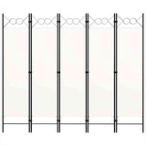 Zexlorith 5-Panel Room Divider, Foldable Fabric Partition Screen, White