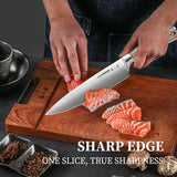 Kitchen Knife in German 1.4116 High Carbon Steel, Professional Chef Knife with Ergonomic Pakkawood Handle and Ultra Sharp Blade, 8 Inch, ZHANG XIAO QUAN