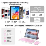 Android 15 Tablet 10 Inch, 12(3+9) GB RAM+64GB ROM, 2 in 1 Tablets with Keyboard Case Mouse Stylus