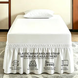 ANARACHON Dorm Bed Skirt Twin XL 32 Inch Drop, 100% Microfiber Extra Long College Dust Ruffle Bedskirt for Adjustable Beds, Elastic Wrap Around Design, White