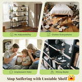 Huuger 5 Tier Bookshelf, L Shaped Corner Bookshelf with 10 Open Shelves
