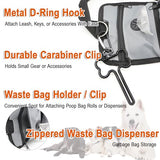 Dog Training Treat Pouch with Poop Bag Dispenser, Secure Zipper Pouch, Puppy Reward Bag, Hands-Free Waist Belt, Reflective Design for Walking and Obedience Training, Black