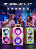 YIER Bluetooth Speaker, 240W Peak Loud Party Speaker with Big Bass, 20H Playtime, TWS, BT5.3, Large Portable Wireless Boom Box with LED Light for Outdoor Backyard Beach Home (Leather Red)