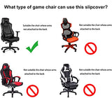 WOMACO Gaming Chair Slipcover Stretch Seat Chair Cover for Leather Computer Reclining Racing Ruffled Gamer Chair Protector (Black, One-Size)