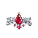 Oseew Engagements ring set Ruby rings for women(Ruby) Kite
