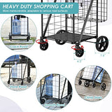 Folding Shopping Cart for Groceries,360 lbs Capacity Grocery Cart with Waterproof Liner and 360° Swiveling Wheels
