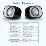 BXNSDFS Multimedia Speaker Mini Stereo Surround Sound Tri-Band Equalization Suitable for Laptop Desktop TV