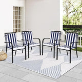 Blytieor Outdoor Patio Chair Cushions Set of 4, Water Resistant Square Seat Cushions with Ties