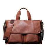 Retro Men's Portable Briefcase Horizontal Shoulder Messenger Bag Large Capacity Computer