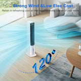 Windowless Portable Air Conditioner, 32 Inch Cooling Fans that Blow Cold Air, 3-in-1 Tower Fan with Remote, 3 Speeds, 120° Oscillation Swamp Cooler, 12H Timer Evaporative Cooler for Bedroom Indoor Use