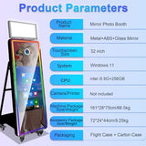 Magic Mirror Photo Booth,32in Interactive Touch Screen Mirror Photo Booth Machine