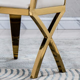 HomVent 68''Gold Faux Marble Dining Table Set with 6 Leather Chair