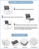 VACYOVKE 4 Pack Stacking Chairs 1102LB Capacity Home Office Guest Chair Set With Sled Base, Modern Reception Chair for Kitchen, Waiting Room, Multi-Purpose, Break Room, Training, Cafeteria, Gray Color
