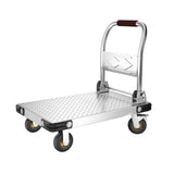 Truck Cart Industrial Steel Plate Trolley Cargo Flatbed Trolley Transporter Household Trailer Foldable Portable Express Trolley Push Cart Dolly