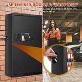 144 Keys Fireproof Cabinet Safe With Adjustable Hook Plates and Tags, Anti-Theft Lock Box Wall Mount With Combination Lock