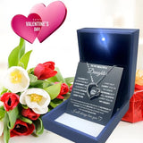 MGOOL Daughter Gifts From Dad To My Daughter Necklace 925 Sterling Silver Pendant Necklace Birthday Christmas Graduation Gifts For Daughter Message Card＆LED Gift Box, Love heart 01 with LED box,