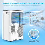 14,000 BTU Portable Air Conditioner Cools Up to 700 Sq.Ft, 3-IN-1 Energy Efficient Portable AC Unit with Remote Control & Installation Kits for Large Room, Campervan, Office, Temporary Space