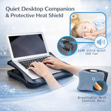 Laptop Lap Pad Laptop Stand with Attached Mouse Pad, Cushion and USB Cooling Fan