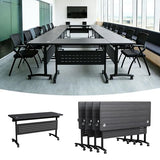 QXYXSM Conference Room Tables Folding Conference Room Table, Modular Meeting Table Rolling Foldable Industrial Training Tables for Office School Hotel