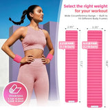 BECOJADDE Wrist Weights Ankle Weights for Women 1 Pair (2.2 lb Each) Silicone Magnetic Leg Arm Weighted Bracelet for Home Yoga Pilates, Pink Blush