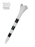 Pride Golf Tee Standard 2-3/4" Pride Performance Golf Tee Striped, 100 Count, White, 2 3/4"
