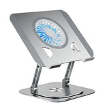 DTTLYQF Laptop Stand 360° Rotatable Aluminum Tablet Cooling with Folding Fan Radiator Lift