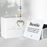 Bestie Gifts for Women - Crystal Heart Suncatcher Rainbow Gifts with Message Card, Unique Birthday for Bestie, BFF, Soul Sister, Long Distance Friend