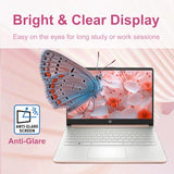 HP 14″Rose Gold Lightweight Laptop, with Office 365 & Copilot AI, Intel Processor, 4GB RAM Memory